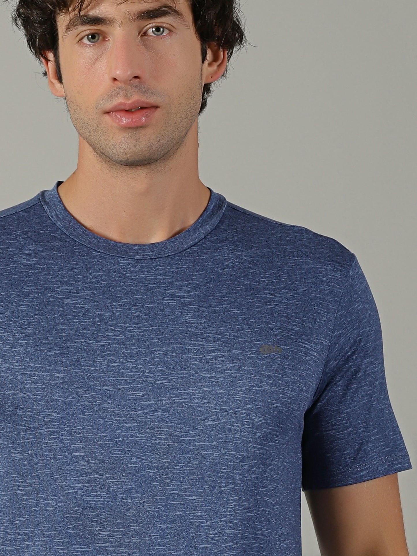 Men's Polyester Navy Cloud Regular fit tees