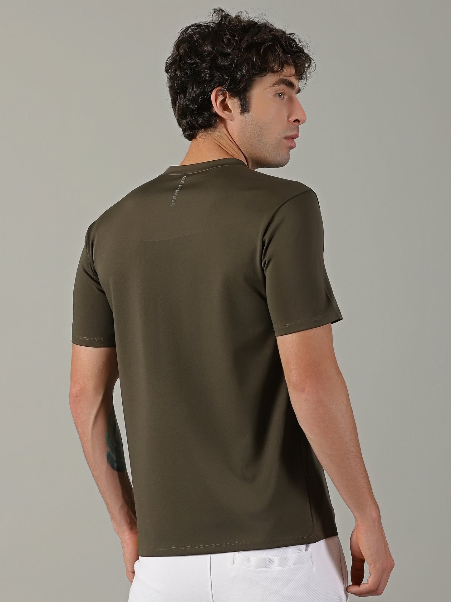 Men's Polyester Brown Regular fit tees