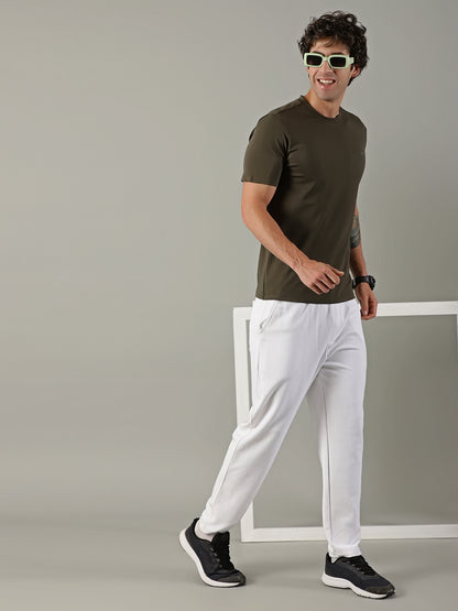 Men's Polyester Brown Regular fit tees