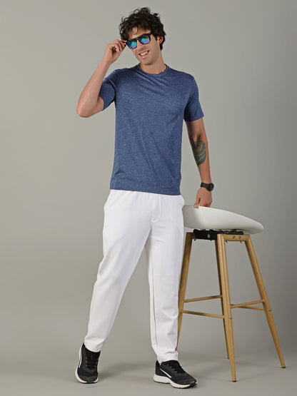 Men's Polyester Navy Cloud Regular fit tees