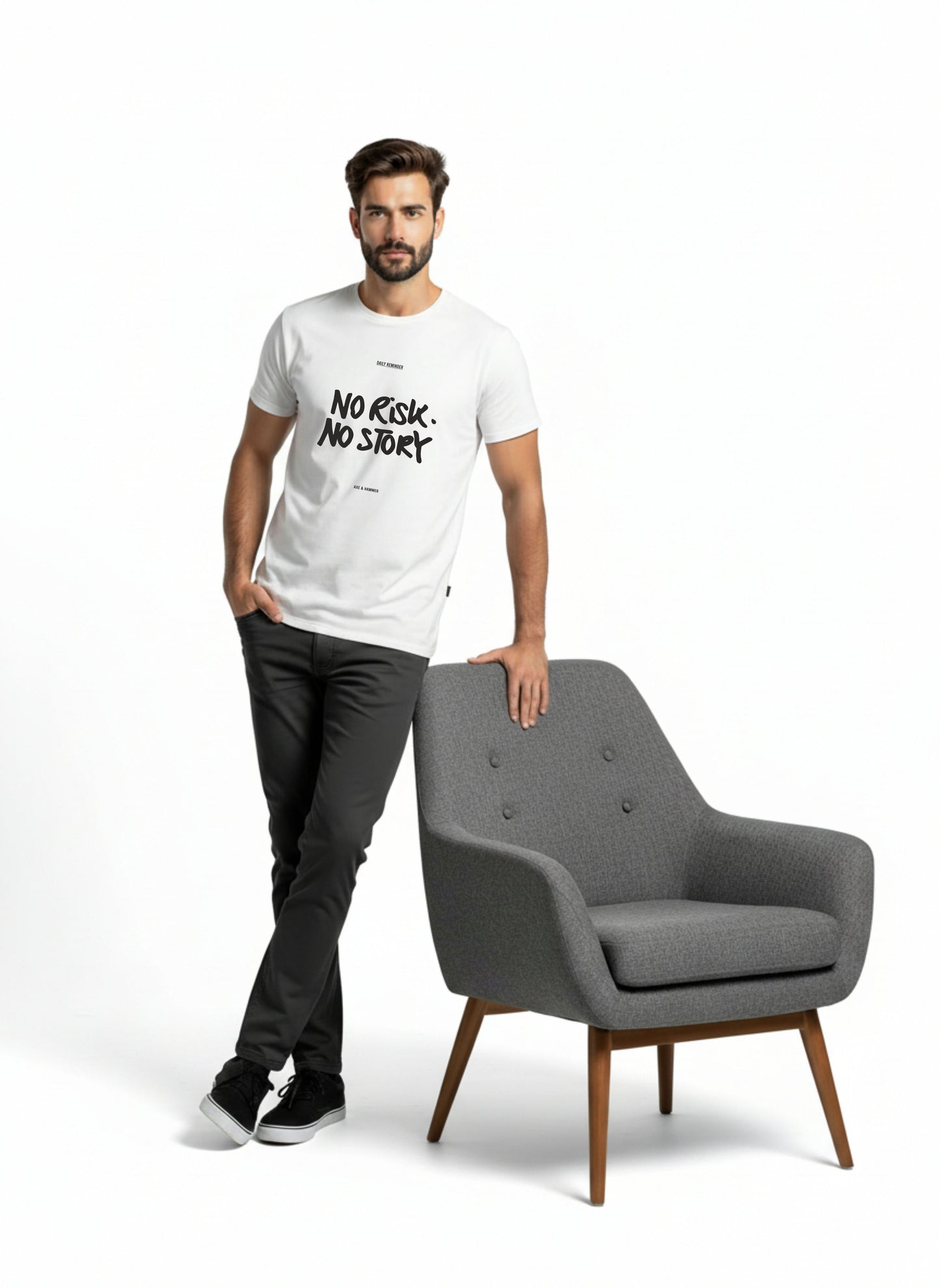 No Risk No Story Graphic Print Regular Fit tee