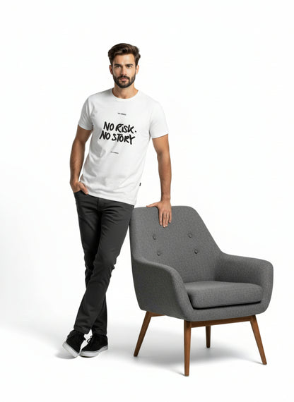 No Risk No Story Graphic Print Regular Fit tee