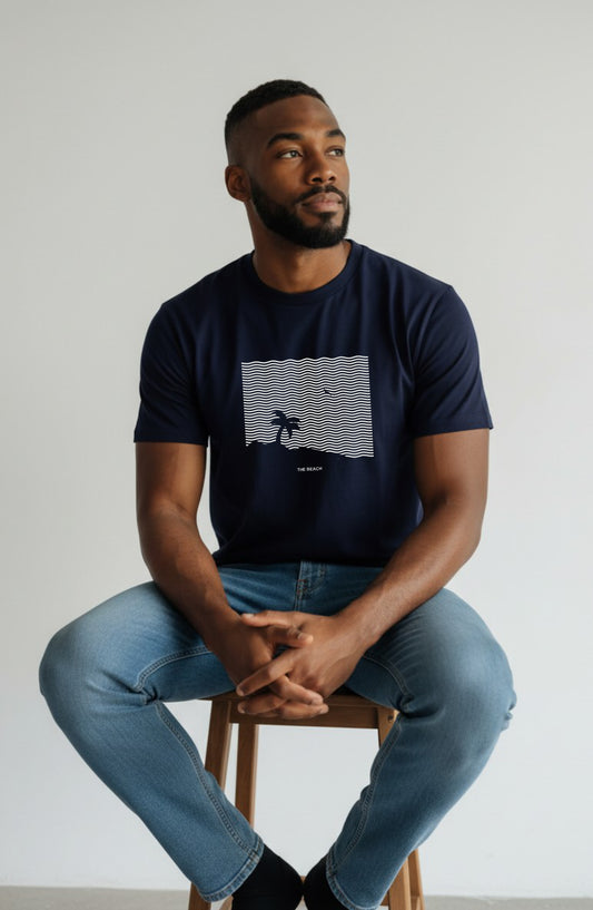 The beach Print Regular Fit tee
