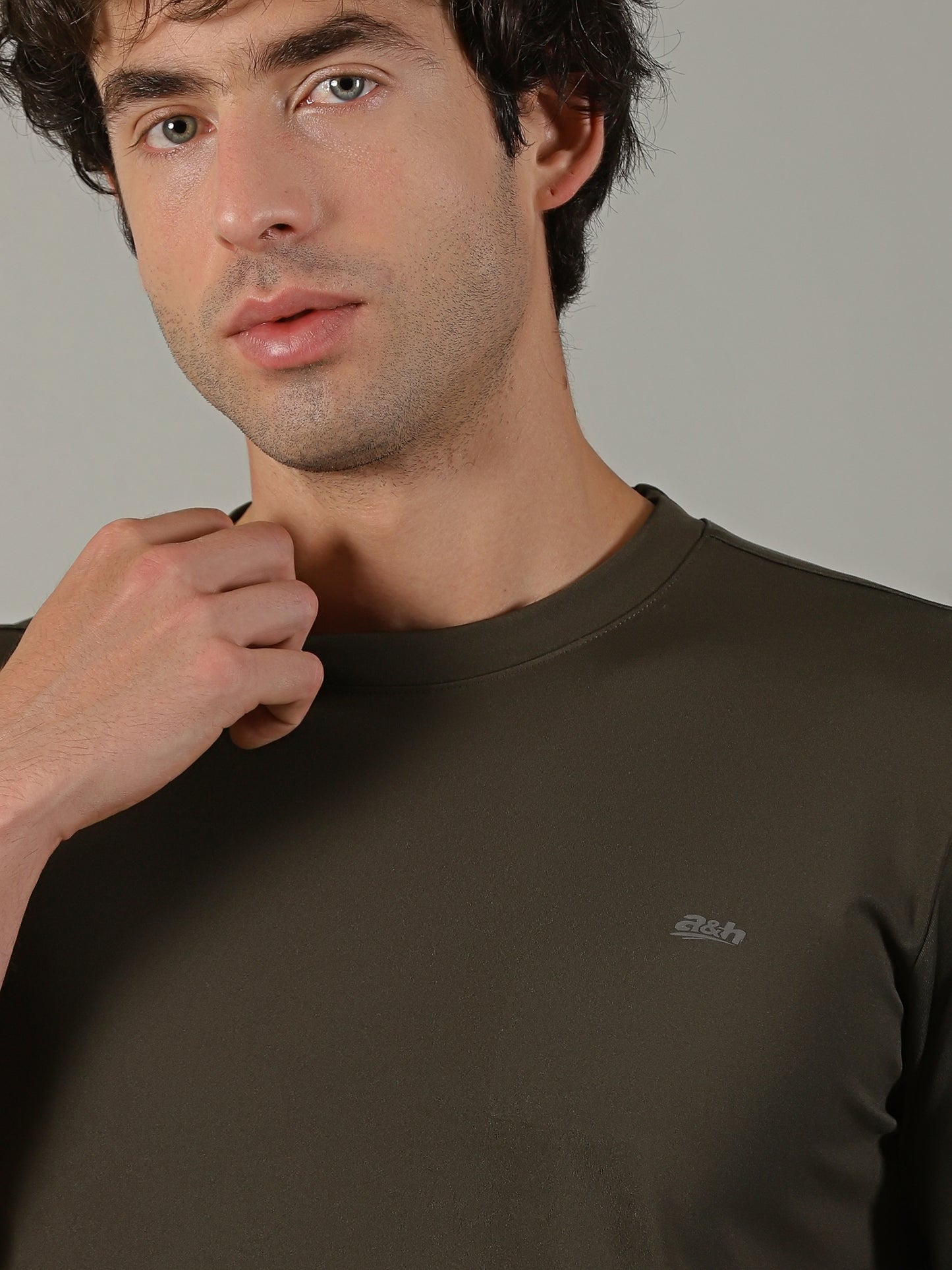 Men's Polyester Brown Regular fit tees