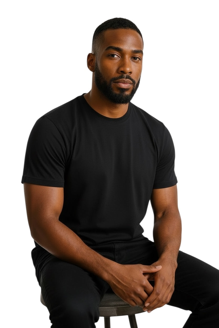 Men's Black Regular fit tees