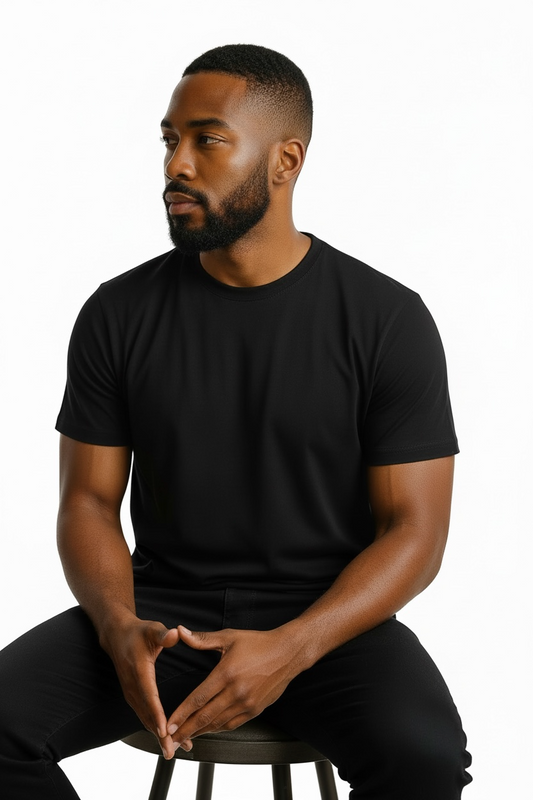 Men's Black Regular fit tees