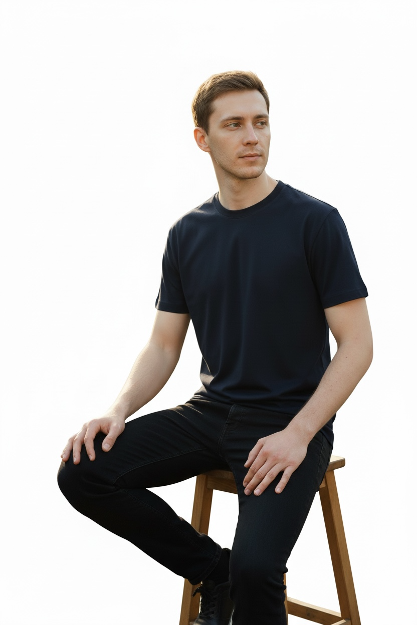 Men's Navy Blue Regular fit tees
