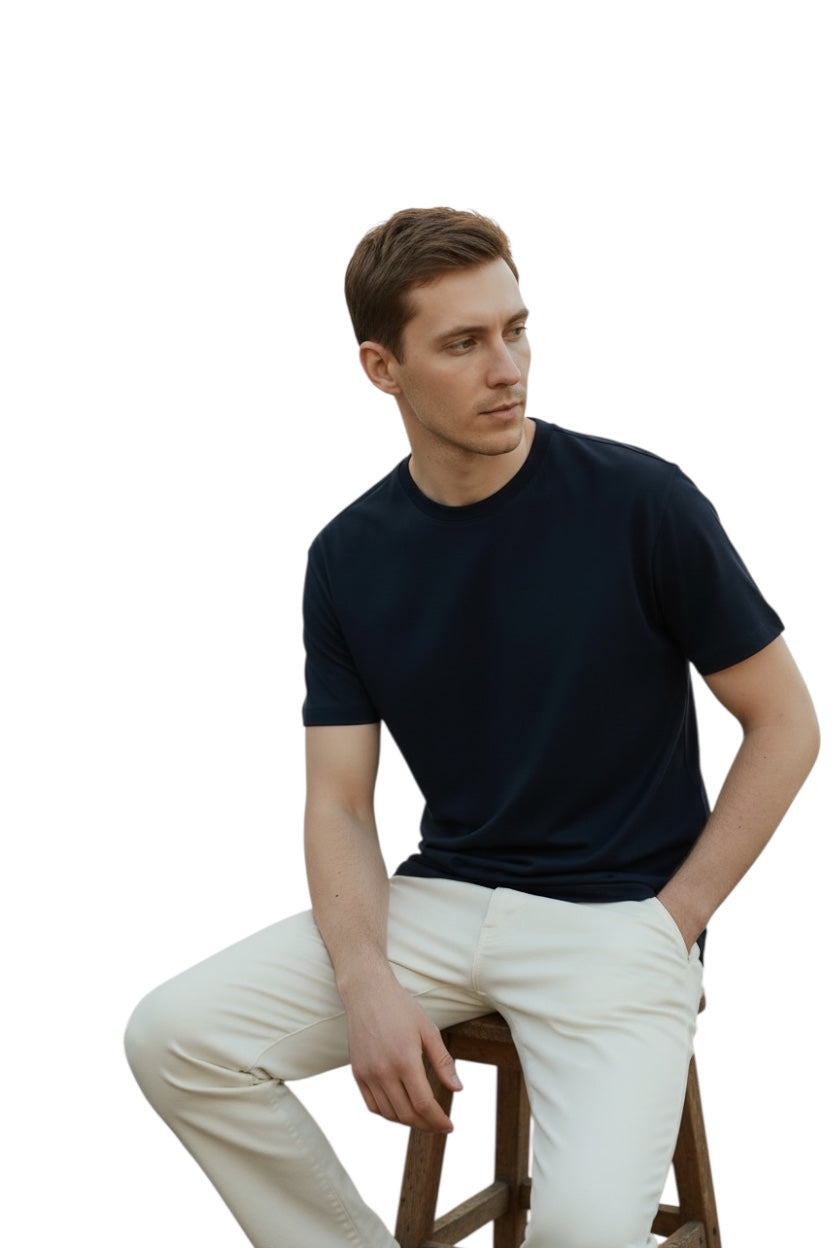 Men's Navy Blue Regular fit tees