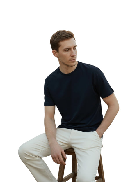 Men's Navy Blue Regular fit tees