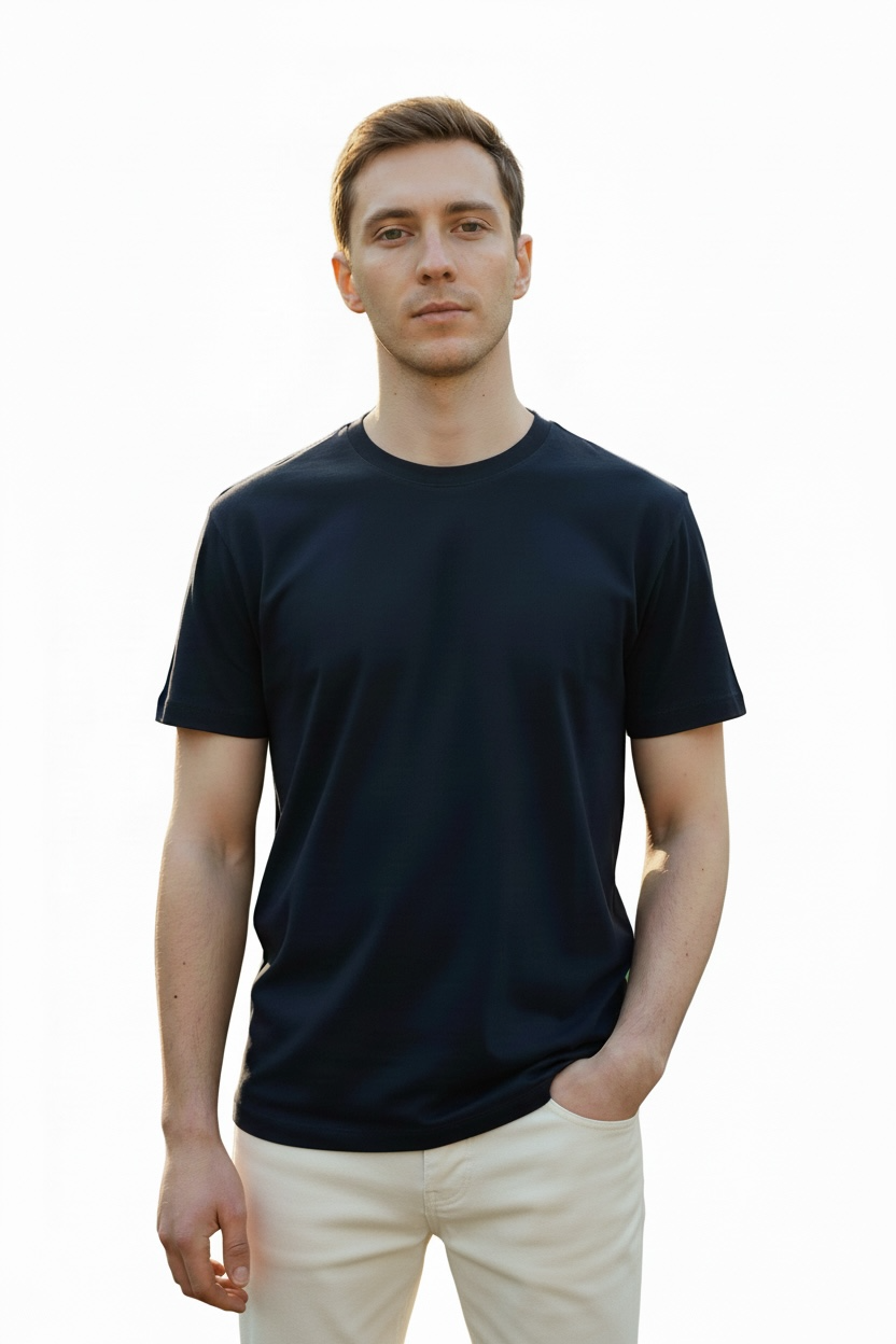 Men's Navy Blue Regular fit tees