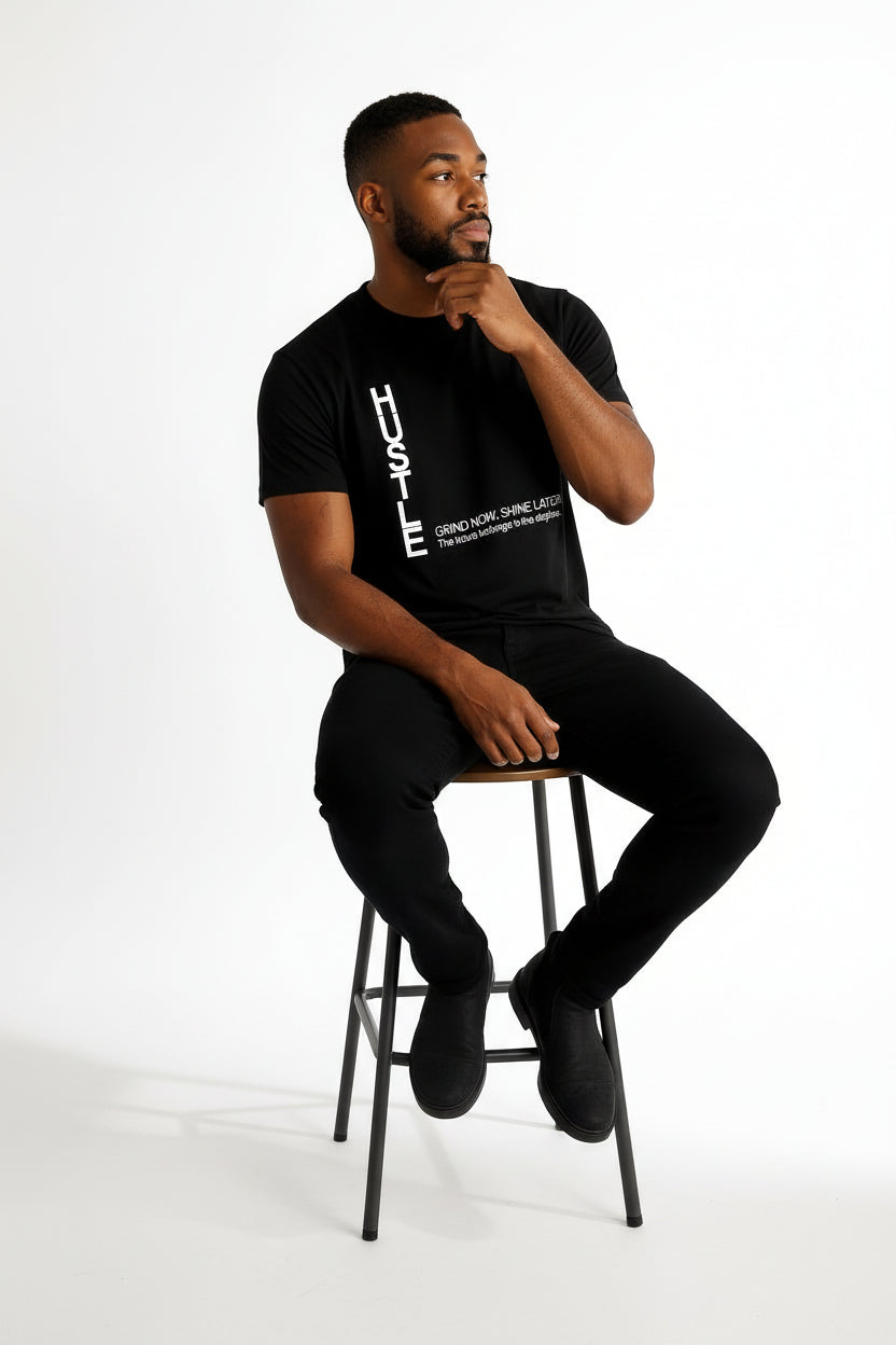 Hustle printed Regular Fit tee