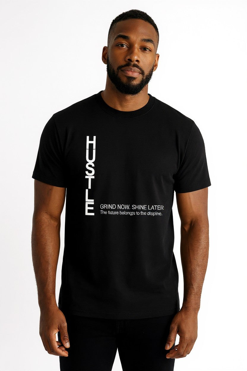 Hustle printed Regular Fit tee