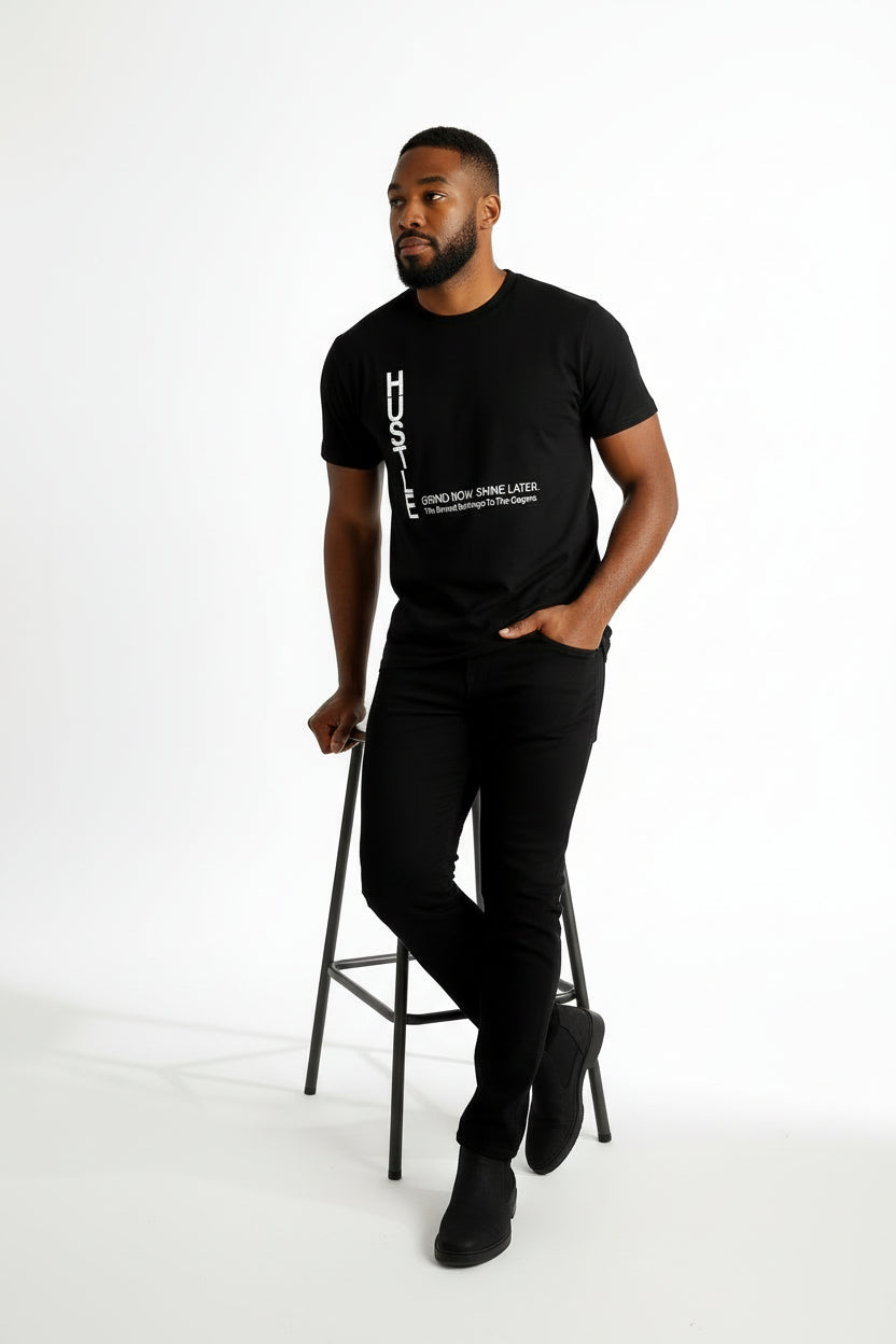 Hustle printed Regular Fit tee